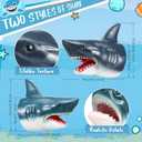 Lewtemi 2 Pack Shark Puppet Hand for Kids Soft Rubber Silicone Hand Puppet Animal Shark Head Cake Topper Role Play Toy for Children Swimming Pool Beach Bathing