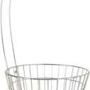 Gourmet Basics by Mikasa Geneva Countertop Fruit Basket with Banana Hanger  Nickel-Finish Metal Storage Stand for Kitchen Countertop Organization