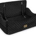 JOEJOY Dog Car Seat for Medium/Large Dogs - Reversible Dual-Sided Travel Dog Car Bed with Memory Foam, Washable Pet Booster Seat for Dogs up to 55 lbs or 2 Small Dogs, 2 Safety Leashes, Black