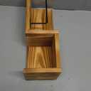 Wooden Toilet Paper Holder Wall Mount with Shelf - Farmhouse Bathroom Storage Rack for Tissue Rolls, Rustic Bathroom Decor Brown