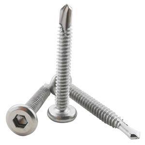 40PCS #12 x 1-1/2" Hex Socket Self Tapping Screws, 410 Stainless Steel Sheet Metal Flat Head Drilling Screw Self-Tapping Screws High-Strength Fast Sheet Metal Screws