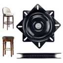 6 Inch Heavy Duty Swivel Plate, 360 Degree Rotating Turntable Base with Ball Bearings for Bar Stool, Chair, Recliner, Boat Seat (Black)