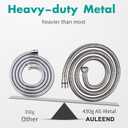 AULEEND，118 inch，encrypted shower hose 304 stainless steel metal - Extra long shower hose -（Universal Connection G 1/2" x 1/2")（brushed nickel）