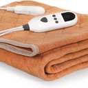 Heated Mattress Pad Mini Twin Size, 31.5" x 63" Electric Mattress Pad with Digital Controller, 9 Heat Settings, 1-6 Hours Auto Shut Off, Fast Heating, Machine Washable, Brown