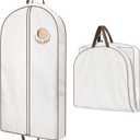 MISSLO 40" Cotton Garment Bags for Hanging Clothes Breathable Suit Cover Luxury Hanging Clothes Storage Foldable Coat Covers for Closet & Travel for Jacket, Shirt, Dress