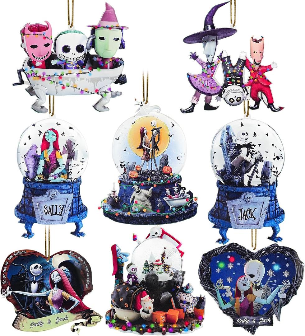 2025 Christmas Tree Decorations, 1PCS Acrylic Cute Pendants Hanging,2D Flat Christmas Set Tree Ornaments for Winter Home Decor Gift,Car Interior,10cm/3.93in