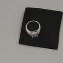 925 Sterling Silver Shiny Full Diamond Ring Square Cut 3Ct Cubic Zirconia Cocktail Rings CZ Multi Row Diamond Ring Eternity Engagement Wedding Band Ring for Women Z.47 (US Code 6)