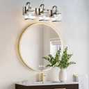 3-Light Bathroom Vanity Light Fixtures, Modern Vanity Lights with Clear Glass Shade Wall Light Brushed Nickel Wall Sconce Lighting for Living Room, Bedroom Kitchen Farmhouse