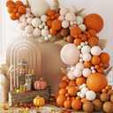 147pcs Fall Balloon Arch Kit, Thanksgiving Balloon Garland with Nude Sand White Brown Burnt Orange Balloons for Boho Wedding Thanksgiving Baby Shower Fall Birthday Party Decorations