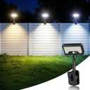 iMaihom Clip On Solar Lights Outdoor with Motion Sensor, 92 LED 600LM Solar Fence Lights, Warm/Neutral/Cool White, 360° Adjustable, IP65 Waterproof Security Light for Deck, Gutter, Porch (1, Black)