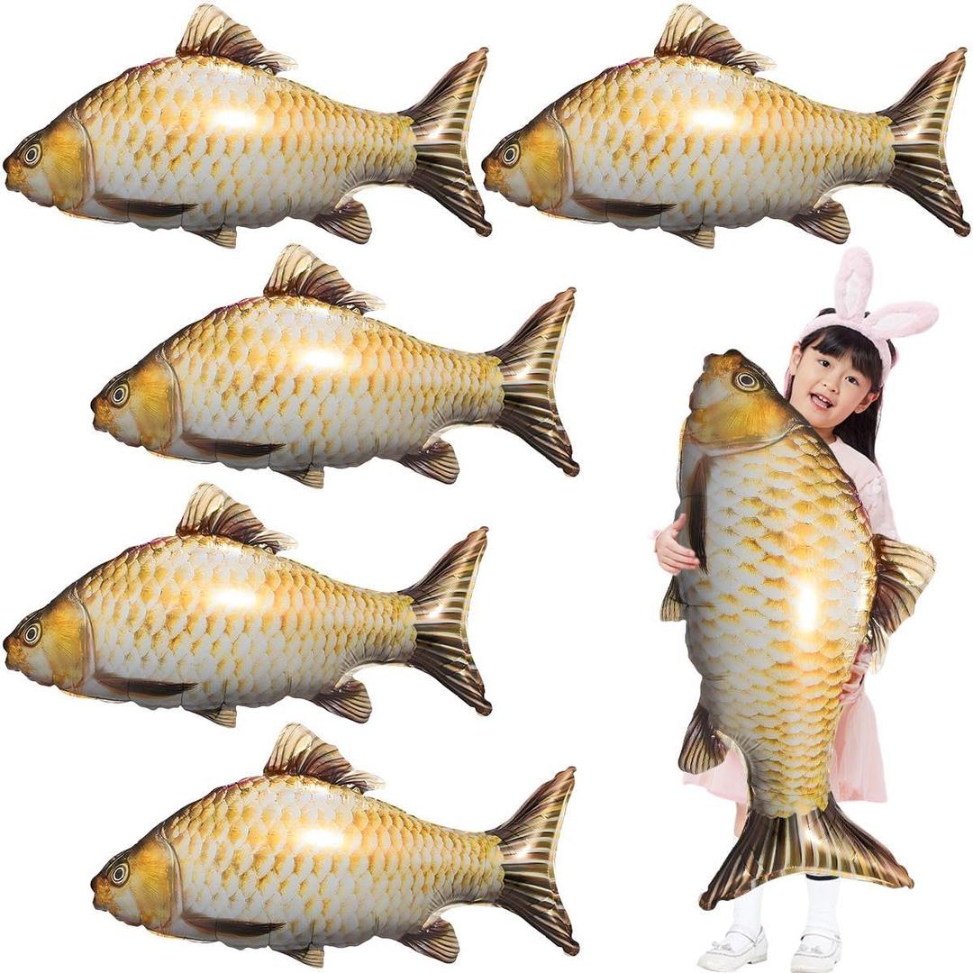OULUN 6 Pcs Fish Balloons Gone Fishing Party Decorations Fishing Balloons Fishing Party Supplies Fishing Theme Birthday Party Decorations Balloons