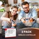 LaiChauKit Wireless Controller 2 Pack Compatible with PS4/Pro/Slim with Dual VibrationAudio Jack2Pcs USB C Cable
