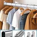 Heavy Duty Oval Closet Rod for Hanging Clothes, 29.5-51 Inch Adjustable Closet Rods, Premium Chrome