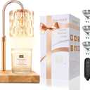 Candle Warmer Lamp with 3 Bulbs, Adjustable Height Dimmable Candle Warmer with Timer, Candle Lamp with Charming Gift Box Ribbon,Birthday Gifts for Women Mom, House Warming Gifts New Home Decor (1pack, Amber)