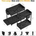 3 Pack Under Sink Organizers, 2-Tier Multi-Use Kitchen and Bathroom Organizers and Storage with Sliding DrawersBathroom Cabinet Organizer (Black, 12.8 Inch)