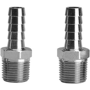 Beduan Stainless Steel 3/4" Hose Barb to 3/4" Male NPT Home Brew Fitting Water Fuel Air (Pack of 2)