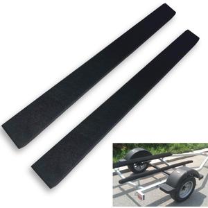 2PCS 2" X 4" X 4' Boat Trailer Bunk Boards, Carpeted Boat Trailer Bunks with Soft Carpet & Marine Grade Lumbed, Boat Trailer Guides Protect Boat During Towing, Black