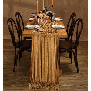 Velvet Table Runner for Wedding: 20x120 Inch Gold Table Runners Luxurious Velvet Fabric - Wedding Reception Table Decorations