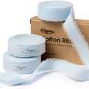 Blue Ribbon 5/8" x 21 Yards with Frayed Fringe Fabric Cotton Ribbons for Gift Wrapping Wedding Invitations Flower Bouquet Baby Shower