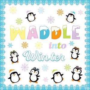 Winter Bulletin Board Decorations, Waddle Into Winter Bulletin Board Decorations, Penguin Classroom Decor, Christmas Snowflake Penguin Paper Cutouts for Home School, 48Pcs