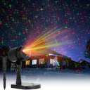 Christmas Projector Laser Lights Outdoor Red and Green Starry Projection Light 3 Working Modes Waterproof Plug in Mountable Landscape Lights for Holiday Xmas Indoor Party New Year Decoration Show (1 Pack, Black)
