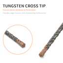 Meccion SDS Plus Rotary Hammer Drill Bits 1-1/8" x 13.8" Professional Tungsten Cross Tip Rotary Impact Drill bit for Masonry, Brick, Concrete, Walls, Brick, Marble, Stone