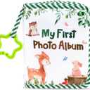 Baby's My First Family Album Soft Photo Cloth Book Green Leaves My First Book of Photos Baby Memory Album Gift Holds 4x6 Pictures for Babies Newborn Toddler & Kids Baby Shower