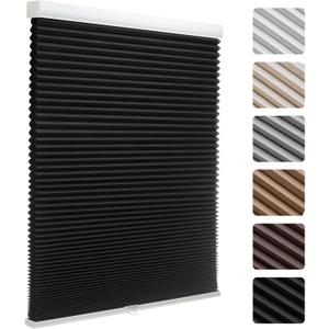 MYshade Cordless Blackout Cellular Shades, 1.5" Honeycomb Window Blinds for Bedroom & Nursery, Thermal Insulated, Noise Reducing, Privacy Shades, Inside or Outside Mount (31" W x 72" H, Black)