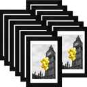 4x6 Picture Frame Set of 12, Display 3.5x5 with Mat or 4x6 Without Mat, Photo Frames for Wall Mounting or Table Top Display, Black
