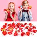 28 Pack Valentine Mochi Squishies Toys and Valentine Cards for Kids, Animal Mochi Squishies Filled Hearts, Kawaii Squishies Stress Relief Fidget Toys Classroom Exchange Party Favors Prizes Gifts