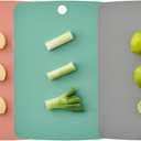 TPU Cutting Board Set of 3 9"x12" - Flexible Cutting Mats for Kitchen Knife Friendly, Cutting Mat Non-Slip Chopping Board Double Sided Scratch Resistant Food Grade Coral Mint Gray (Medium)