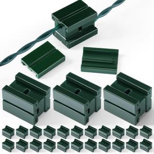 25 Pcs Christmas Light Wire Connectors SPT-1 Slip Plug Connector Extension Green Vampire Plug Lighting Adapter Slide Light String Repair for Use Splicing SPT-1 Zip Cord Wire