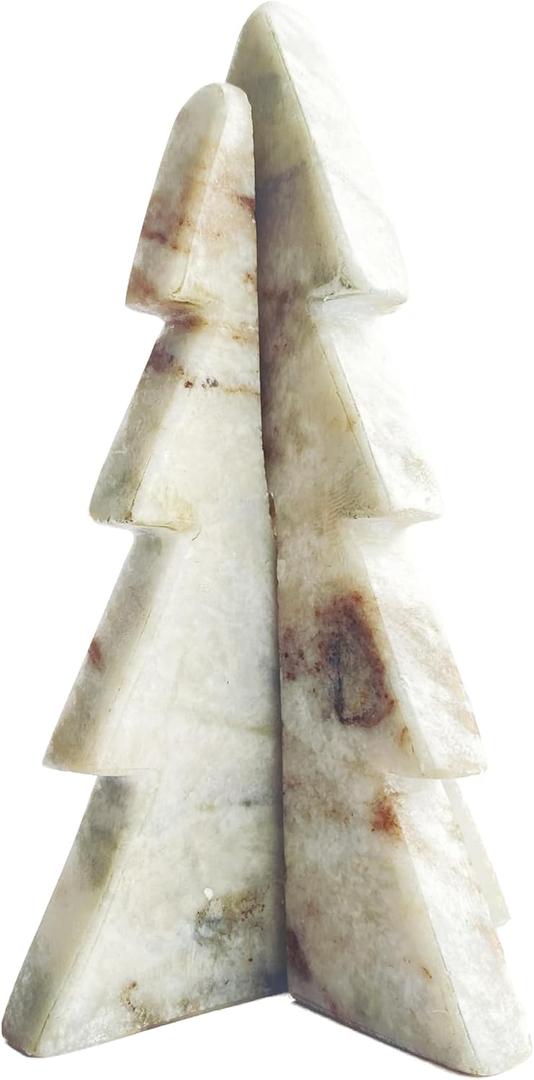 Creative CoOp Interlocking Marble Tree Decor, Mint and Chocolate Brown Marble Coloring