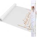 Thickened Aisle Runner for Wedding CeremonyFeet White Aisle Runner Walkway for Indoor Outdoor Wedding Church Decorations Halloween Parties can Also use a Carpet50g(Gold, 4x50Feet)