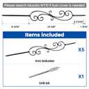 Muzata 5Pack Wrought Iron Baluster 44'' S-Shaped Staircase Stair Spindles Scroll Stair Balusters for Staircase Interior WT03