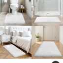 ILANGO White Christmas Bathroom Rugs 24" 17" Non Slip & Super Absorbent Extra Thick Soft, Washable Bath Mat for Floor, Non Shedding Microfiber Plush Shaggy Bath Rug for Bathtub Shower Room Sink