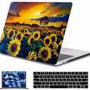 AMCJJ for MacBook Air 13 inch Case M5 2026 M4 2025 M3 2024 M2 2022 Release Model A3449 A3240 A3113 A2681,Plastic Hard Shell Cover for MacBook Air 13.6 with Touch ID,Sunflower