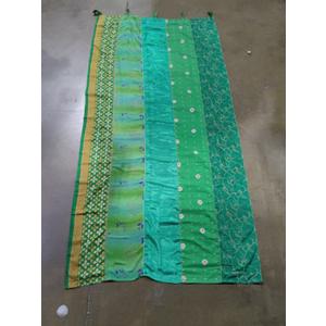  Colorful Curtains , Bed Canopy Panel, Tapestry or Window Treatment Patchwork Green Color 39 x 80 inch