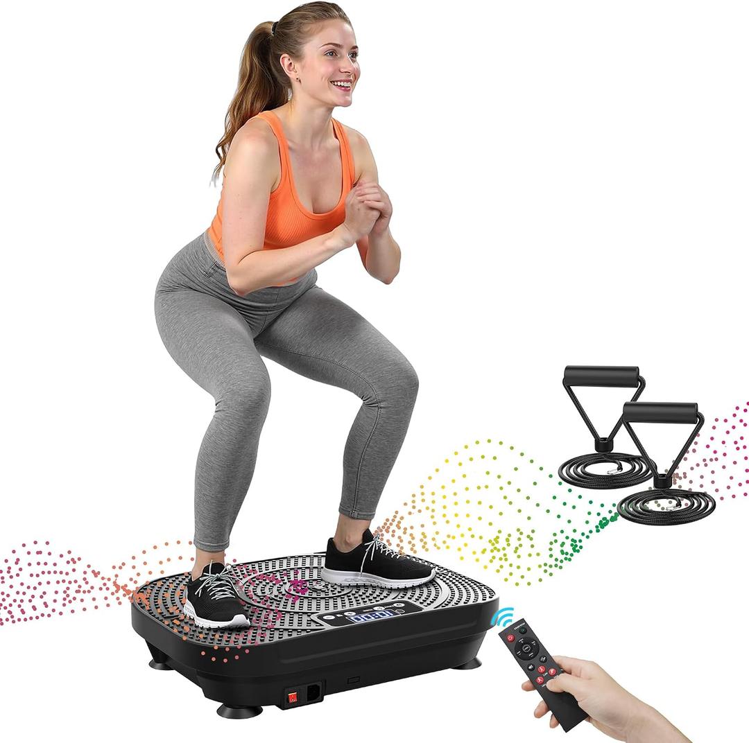 AXV Vibration Plate Fitness Platform Exercise Machine Vibrating Shaking Full Body Shaker Workout Vibrate Stand Shake Board Sport for Weight Loss Fat Burner for Gym Home Office
