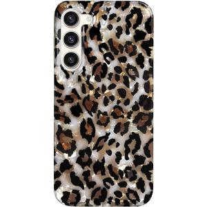 J.west Case for Samsung Galaxy S23 Case 6.1-inch, Luxury Sparkle Translucent Clear Leopard Cheetah Print Pearly Design Soft Silicone Slim TPU Protective Phone Case Cover for Girls Women (Bling)