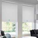 Yoolax Motorized Blinds with Remote, 100% Blackout Smart Blinds for Indoor Windows Motorized Roller Shades Work with Alexa, Electric Shades with Voice Control (Jacquard White, 36" W x 72" H)