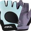 ATERCEL Weight Lifting Gloves Full Palm Protection, Workout Gloves for Gym, Cycling, Exercise, Breathable, Super Lightweight for Mens and Women (Small, Aqua)