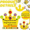 24 Sets Mother's Day Ornament Craft Kit Fun Express Religious Crown Craft Kit with Gems Stickers Holiday Gift DIY Color Your Own Crown Crafts Coloring Kit Headband for DIY Project Activities