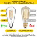 Gozelux Vintage LED Edison Bulbs 6W, Equivalent 60W Incandescent, Warm White 2700K, ST58 Antique LED Filament Bulbs with 90+ CRI, E26 Medium Base,Dimmable, Clear Glass, Pack of 6