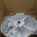 White Fandelier Ceiling Fan with Light, 20" Caged White Chandelier Ceiling Fans with Lights Remote Control, Fabric Mid-Century Modern with 6 Speeds for Bedroom, Nursery, Living Room.