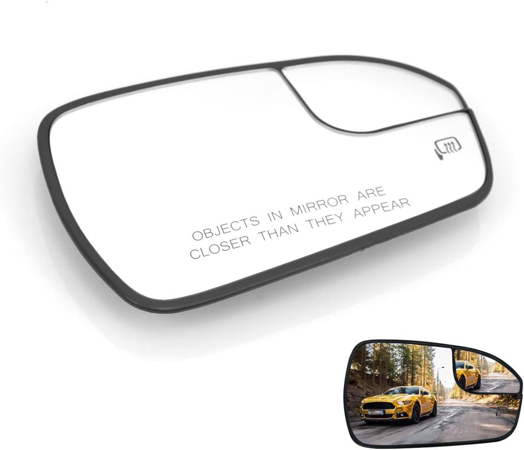 Nakuuly Mirror Glass Passenger Right Side Compatible with 2013-2020 Ford Fusion Side View Heated Convex Mirror Glass with Rear Holder Replace # DS7Z17K707B