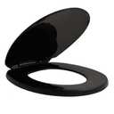 Centoco Black Round Toilet Seat, Residential, Top Mount Plastic Hinge, Closed Front with Cover, Plastic, DSAMAZ2-407