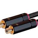 Monoprice 1-Male to 2-Female RCA Y-Adapter - 1 Feet - Black | Gold Plated Connectors, Double Shielded With Copper Braiding - Onix Series, 12 Inch