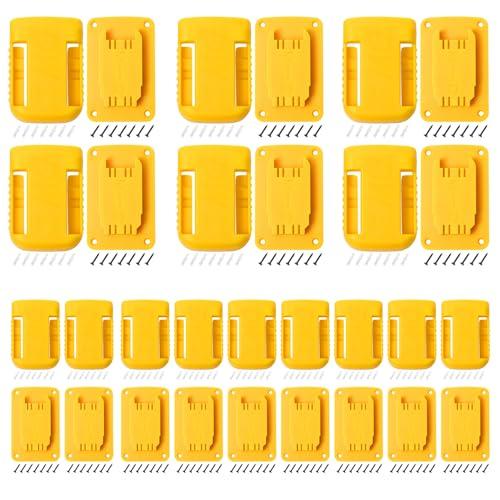 30pas Tool Holders and Battery Holder for Dewalt 20v Wall Mount Hanger Battery Drill Tool Storage Shelf for Milwaukee M18(Yellow)