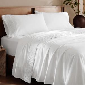 Bedsure King Size Sheets Set - 4 Pieces Soft King Sheets - Breathable & Cooling - Hotel Luxury - Easy Care Polyester Microfiber Bedding for Women, Men, Bright White